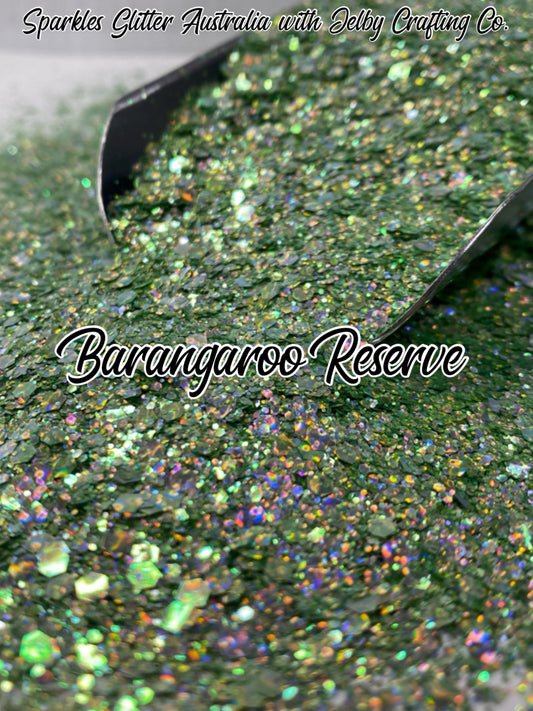 Barangaroo Reserve | Green Chunky Holographic Opal Glitter