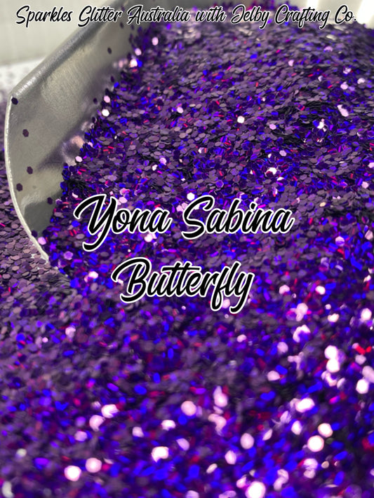 Yona Sabina Butterfly | Purple Small Chunky Holographic Glitter