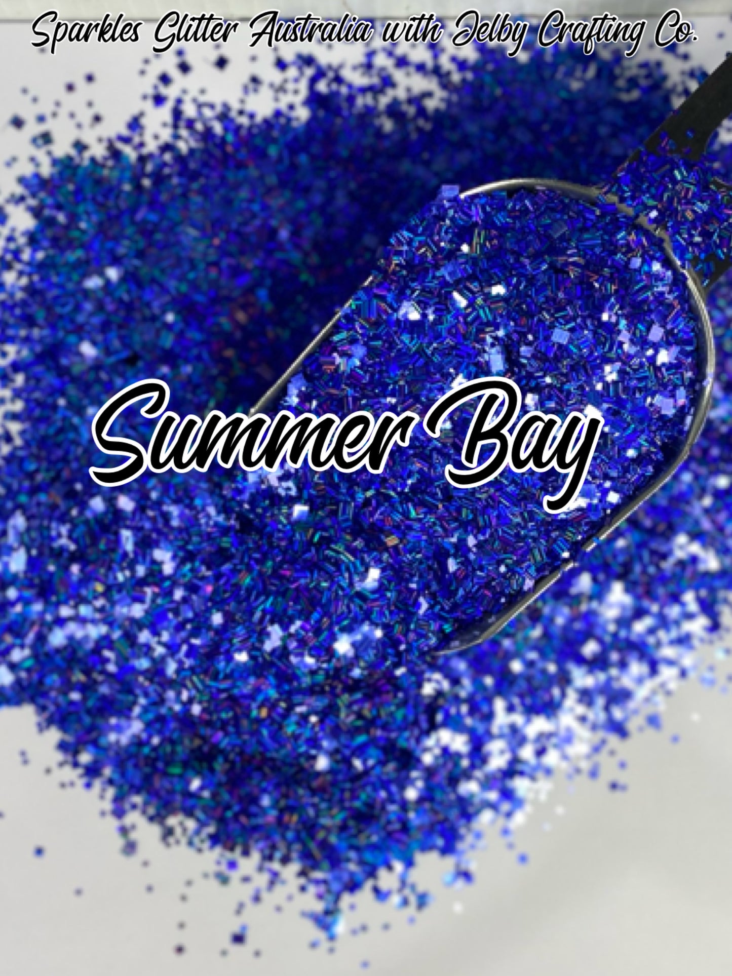 Summer Bay | Blue Holographic Square Cut Glitter
