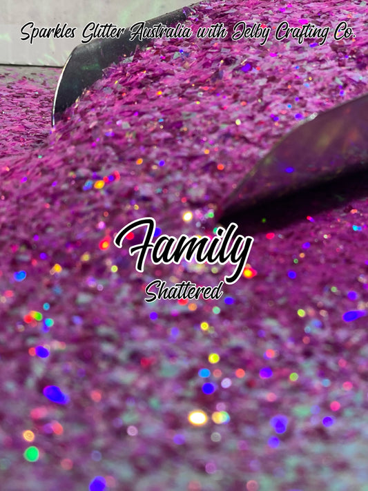 Family | Shattered Custom Mixed Pink Glitter