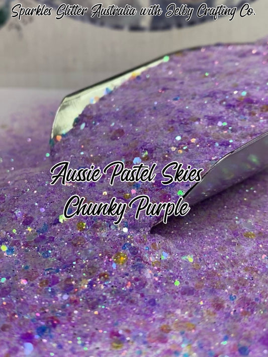 Aussie Pastel Sky Chunky | Purple | Iridescent Glitter