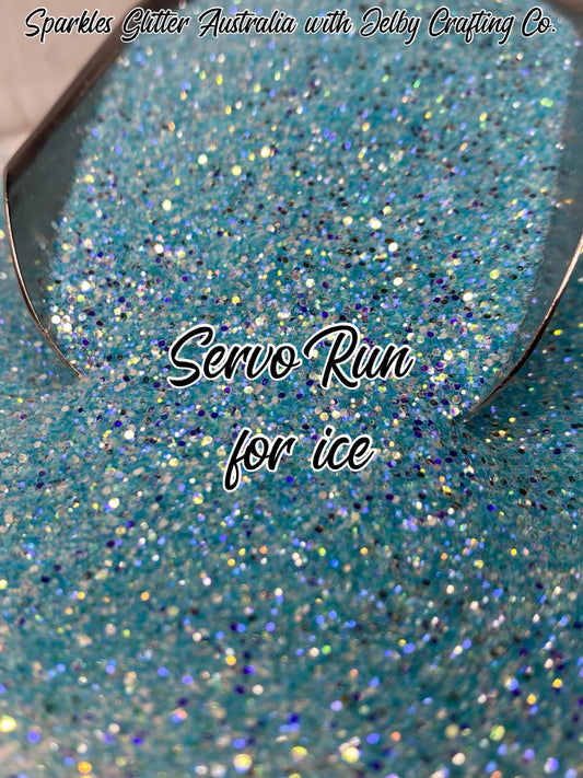 Servo Run for Ice | Custom Mixed Blue Small Chunky Glitter