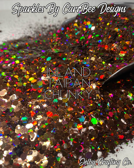 Inland Taipan | Chunky | Brown Holographic Glitter
