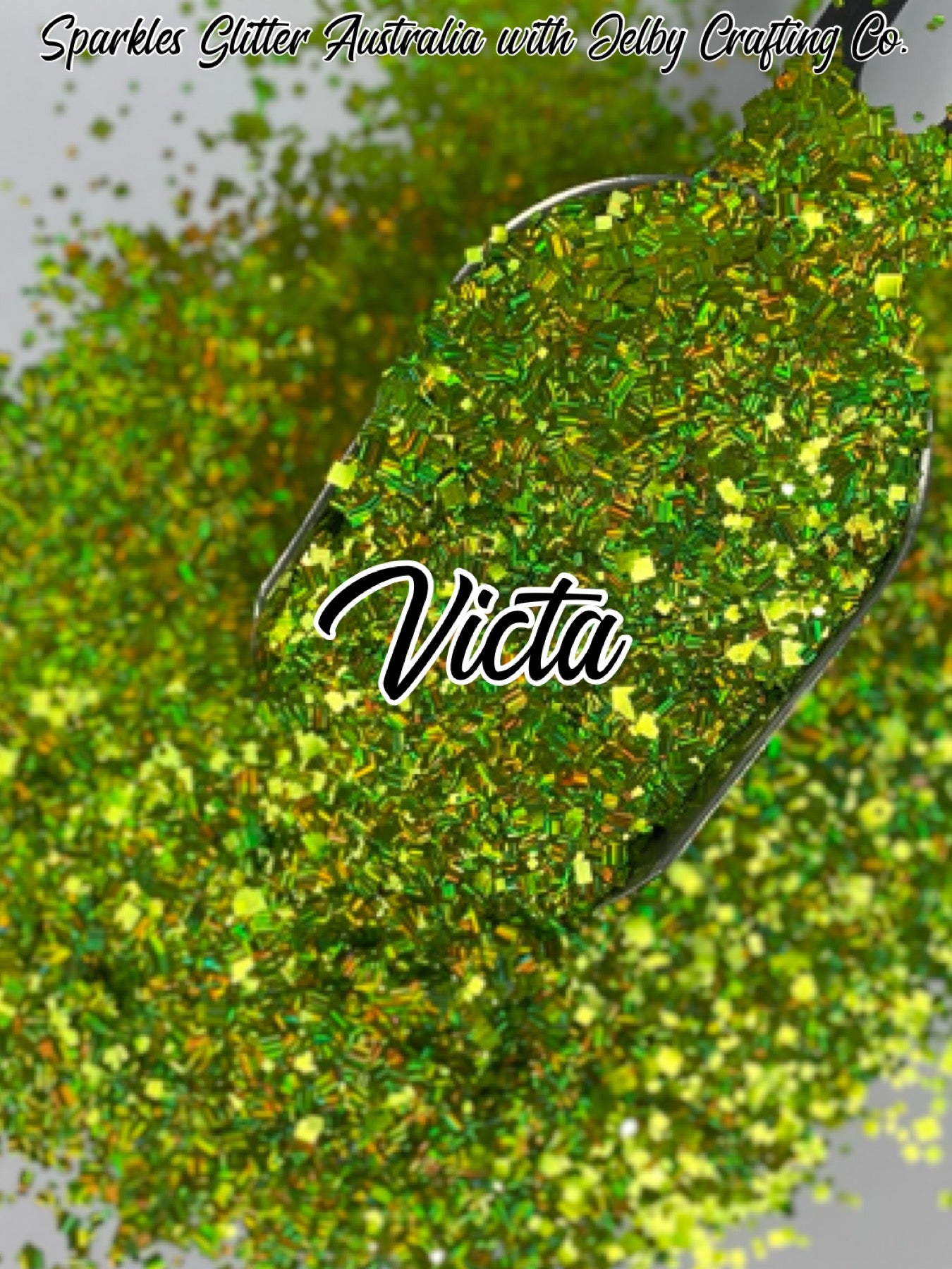 Victa | Green Holographic Square Cut Glitter