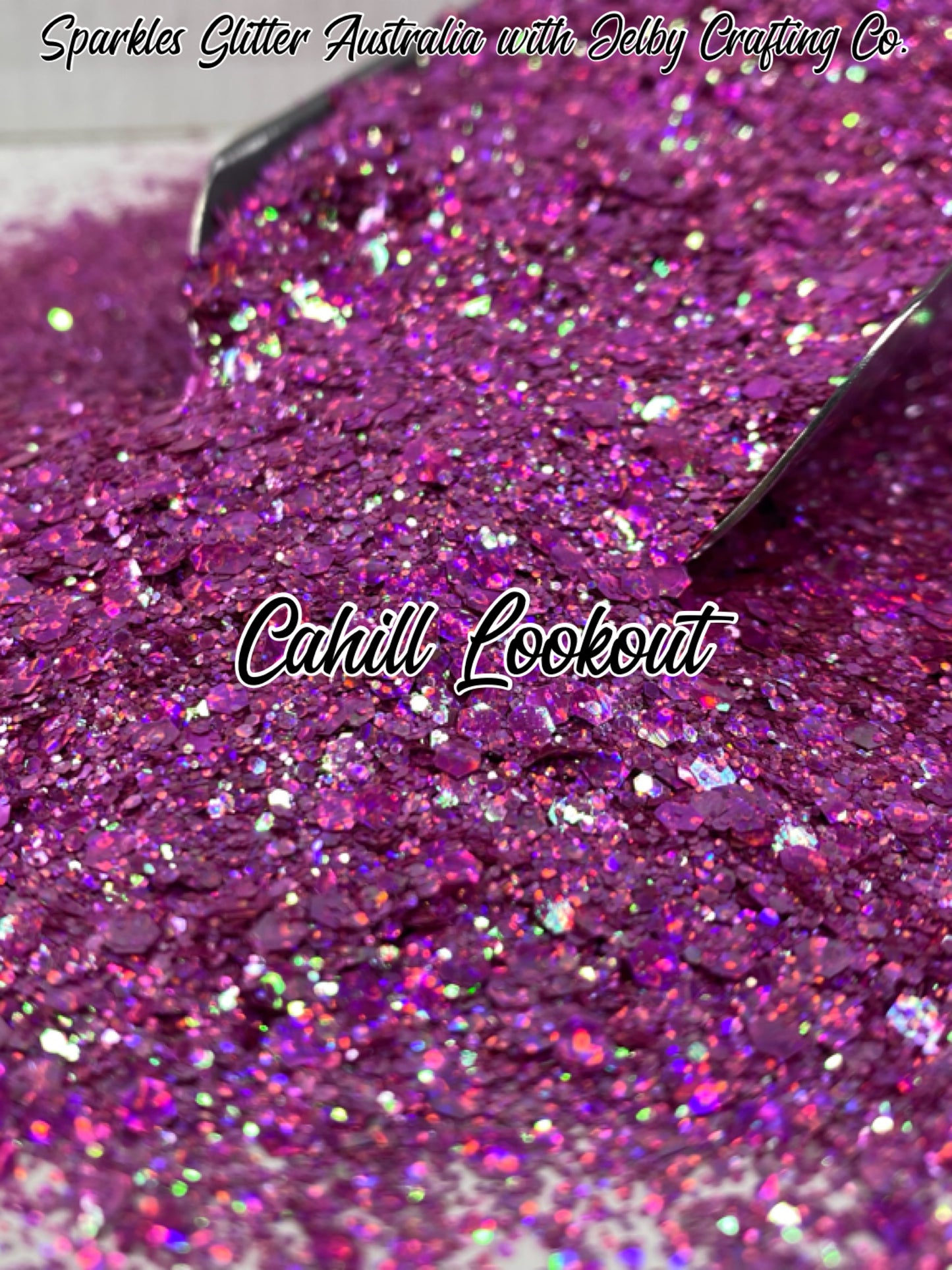 Cahill Lookout | Pink Chunky Holographic Opal Glitter