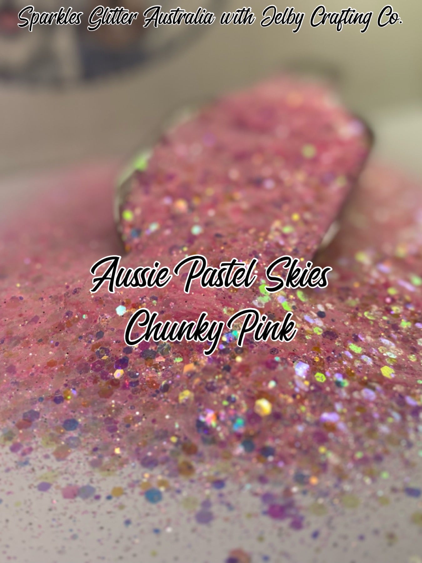 Aussie Pastel Sky Chunky | Pink | Iridescent Glitter