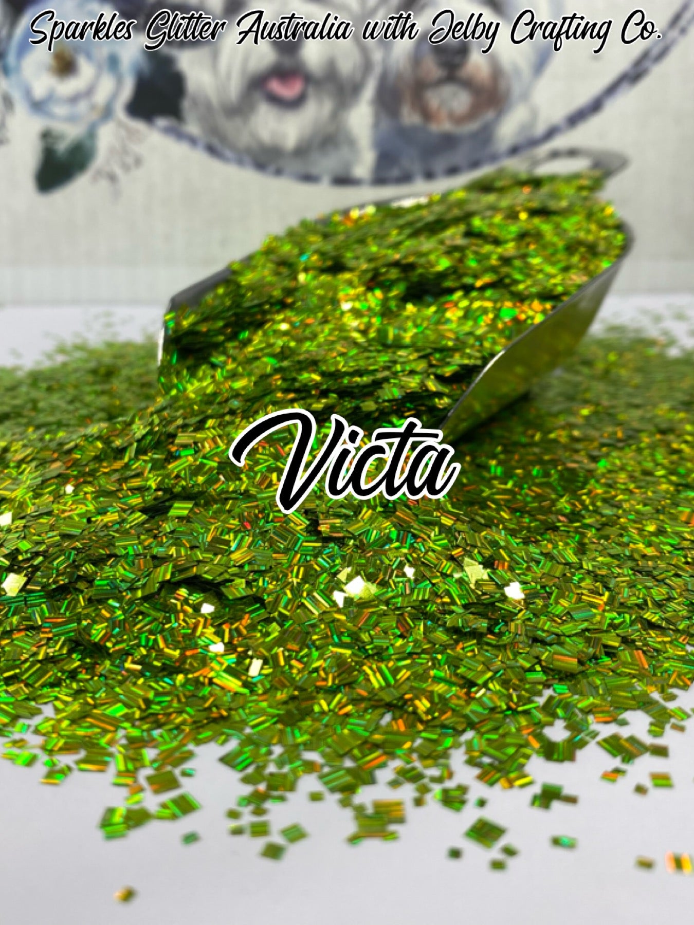 Victa | Green Holographic Square Cut Glitter