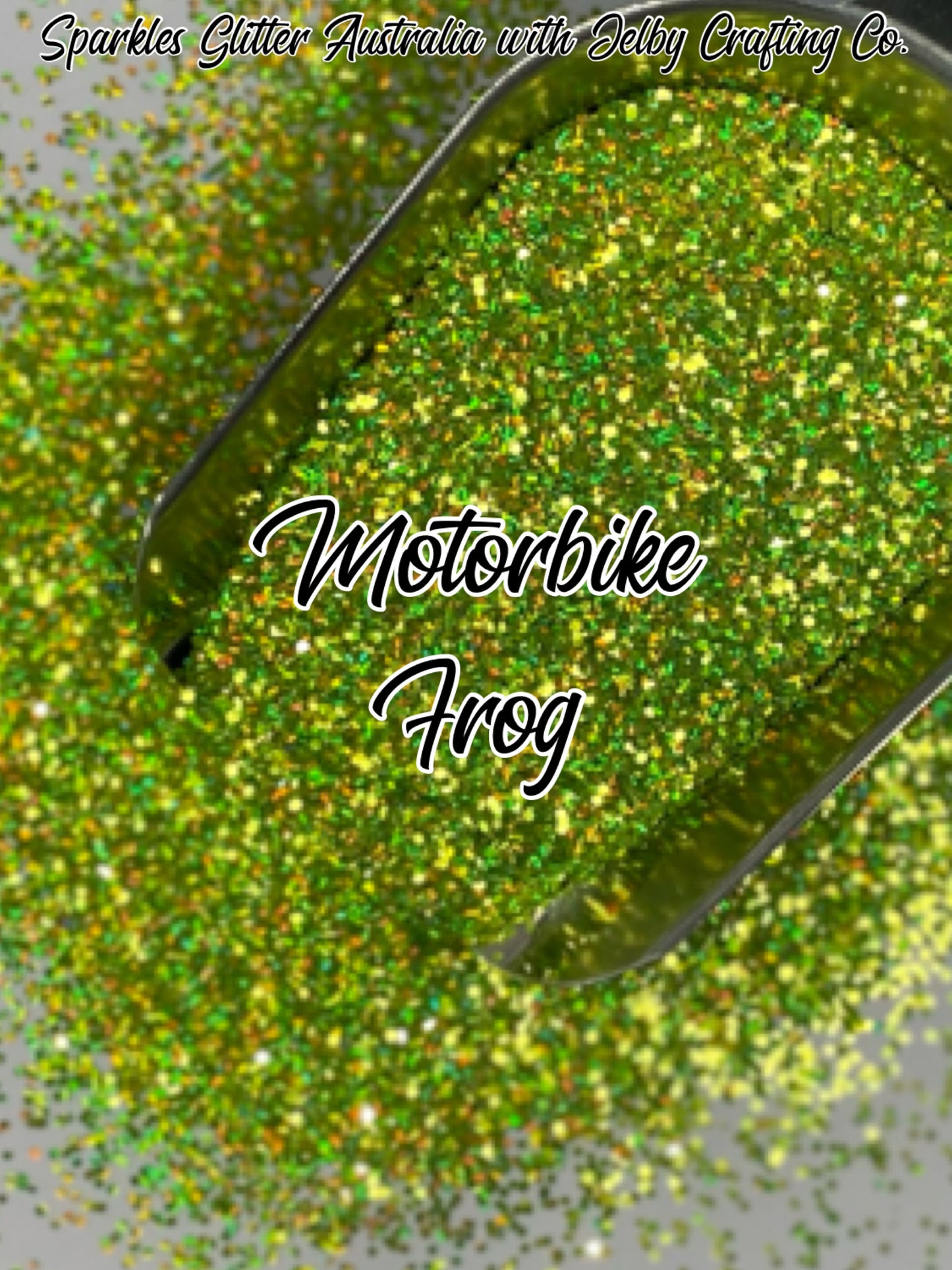 Motorbike Frog | Green Small Chunky Holographic Glitter