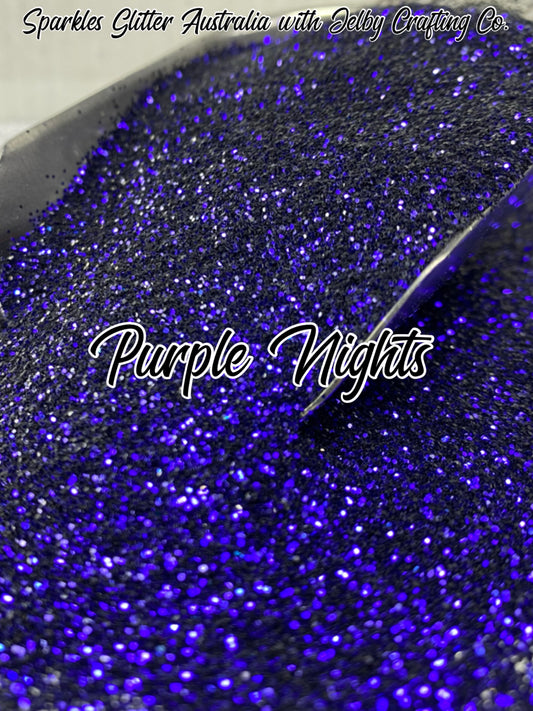 Purple Nights | Black Purple Fine Cut Glitter