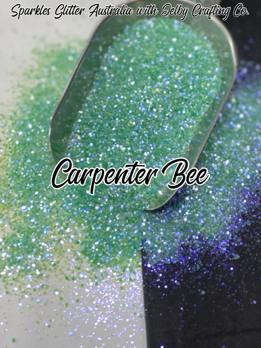 Carpenter Bee | Small Chunky Blue Green Glitter
