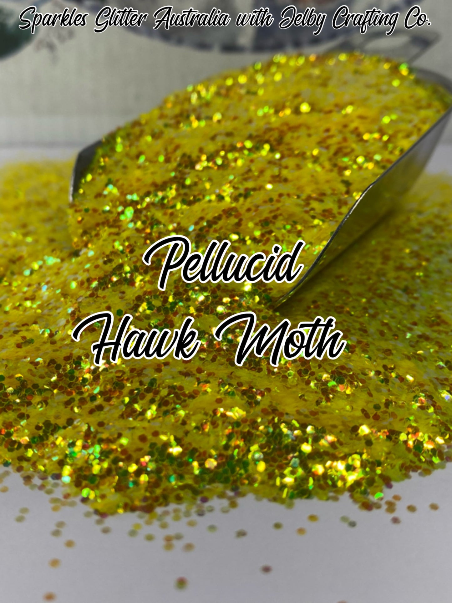 Pellucid Hawk Moth | Yellow Small Chunky Iridescent Glitter