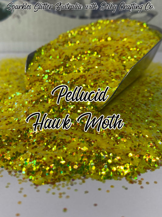 Pellucid Hawk Moth | Yellow Small Chunky Iridescent Glitter